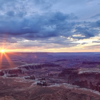 brilliant sunset over canyonlands in utah