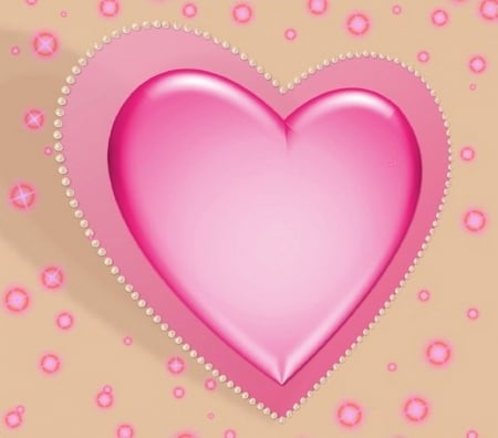 Heart - yellow, pink, 3d, heart