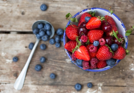 * Fruits * - blueberries, fruits, nature, strawberries