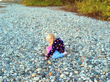 Picking-a-Few-Pebbles. - Rocky Beaches, Different Shapes and Size Pebbles and Rocks, Many Colored Rocks, Looking for Diamond in the Rough