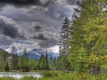 visitors center at banff park in canada hdr