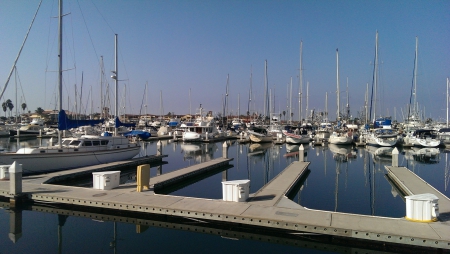 Ventura Harbor (California) - california, reflection, boats, water, harbor, ventura