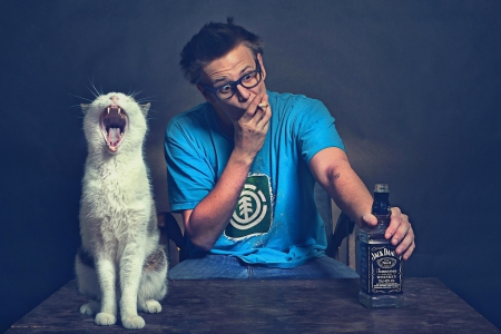 *** Cat with man *** - cat, cats, animal, animals