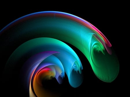 PRISM - SWIRLS, BLACK, BACKGROUND, PRISM, DESIGN, COLORFUL