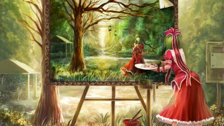 Painting - anime, painting, girl, art