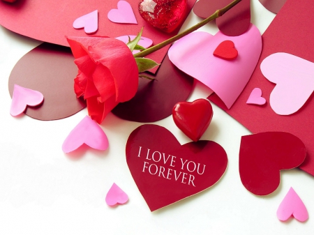 I Love You Forever - love, romantic, rose, heart