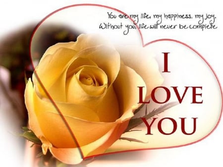 I love You - love, romantic, rose, heart