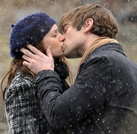 Love - winter, love, snowing, kiss