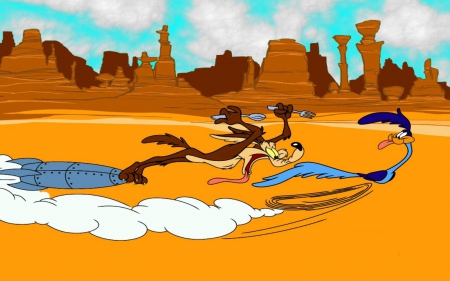 Dinner Time - roadrunner, bugs bunny, coyote, television, cartoon, toons, tv