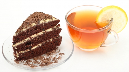 Tea and Cake - drinks, tea, cake and tea, drink, tea and cake, cakes, cake, lemon, lemons