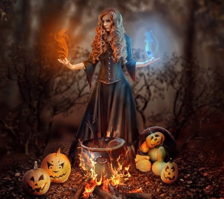 *** Halloween *** - night, halloween, fantasy, happy