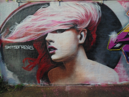 Pink Beautiful Girl - kalamata, graffiti, girl, greece