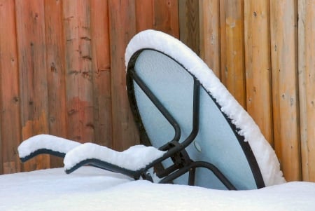 Let it snow ! - winter, nature, snow, table, more snow