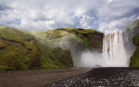 *** Beautiful waterfall *** - nature, greens, mountain, waterfall