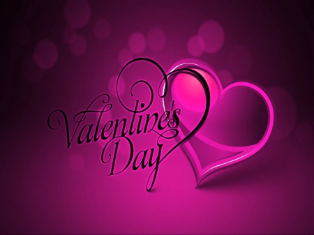 February 14 - greeting, rose color, heart, valentine