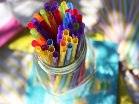 Colours - colourful, straws, colours, sticks