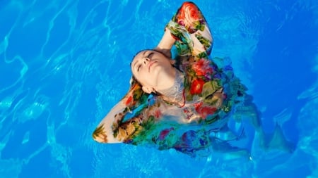 Beauty In Color - swimming pool, women, people, beautiful