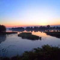 Summer night.  Lielupe river.