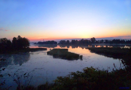 Summer night.  Lielupe river.