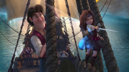 The pirate fairy (2014) - movie, zarina, wings, fantasy, ship, blue, disney, sea, the pirate fairy