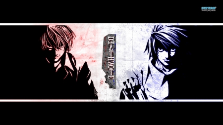 Death Note rivals - L, Kira, 1366x768, Light, Death, Note, HD, Yagami