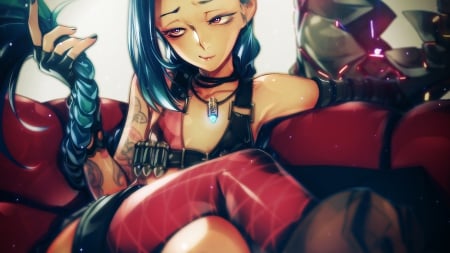 Jinx - dfc, anime, league of legends, jinx