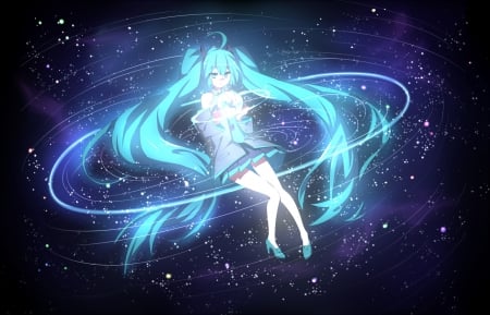 Miku - space, vocaloid, kawaii, hatsune miku, long hair