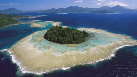 New Britain Island - beach, ocean, hills, paradise, water, new guinea