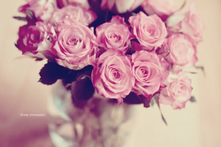 Birhtday flowers... - pink, soft, beauty, bouquet, love, roses, pastel, gorgeous, pink roses