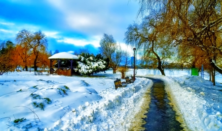 Winter - sky, trees, photography, sun, wonderful, cold, tree, ice, snowflake, winter, snowflakes, lovely, nature, snow, beautiful, splendor, photo