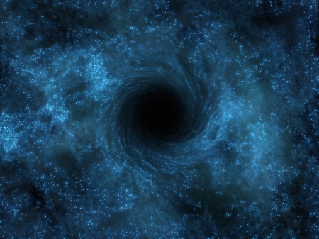 supermassive black hole - atracts, inward, darkblue, invisible