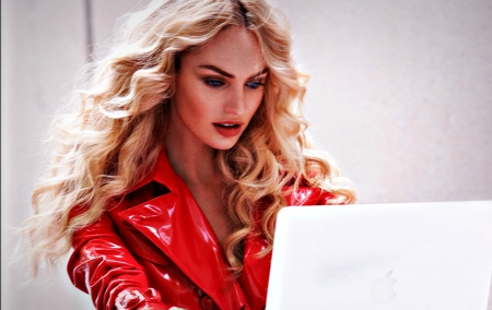 Candice Swanepoel - white, beauty, woman, red, candice swanepoel, model, blonde