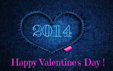 Happy Valentine's day - pink, heart, blue, jeans, valentine day, happy