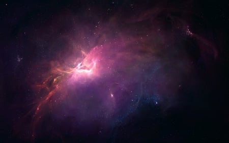 Nebula - space, black, cosmos, light, pink