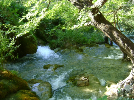 small waterfall - water, waterfall, running, clear, small, park