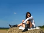 Cowgirl In The Field