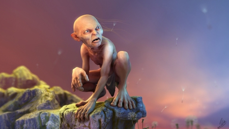 gollum - art, movie, gollum, the lord of the rings, wallpaper, fantasy