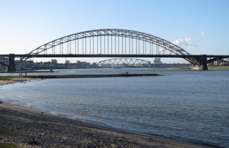 Bridge - water, bridge, blue, river