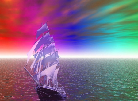 CRUISING HOME - ocean, ship, image, color, wallpaper, expression, new