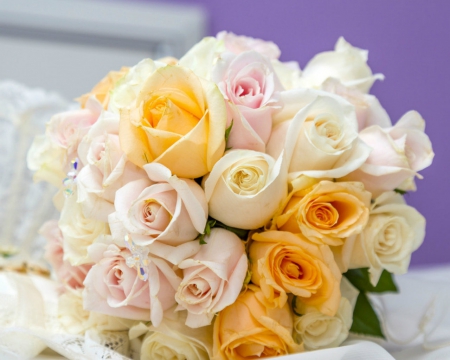 Beautiful bouquet - flowers, bouquet, roses, petals