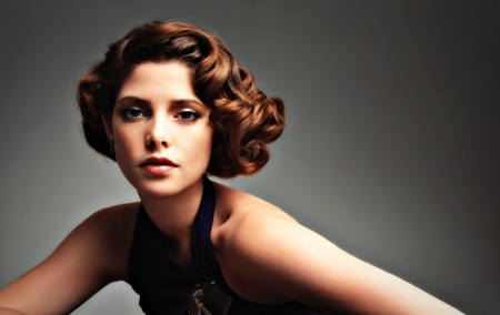 Ashley Greene - beauty, woman, actress, redhead, girl, grey, ashley greene, black