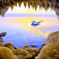 a salt cave in the dead sea