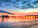 beautiful malibu pier at sunset hdr