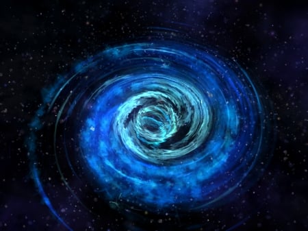 blue black hole - whirls, around, shaped, stormy