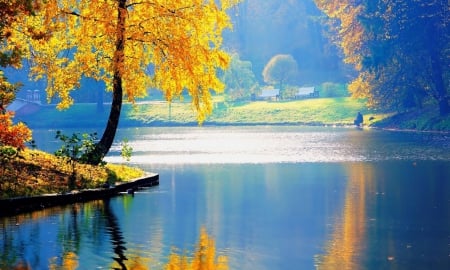 Reflections - dust, silence, water, lake, tree