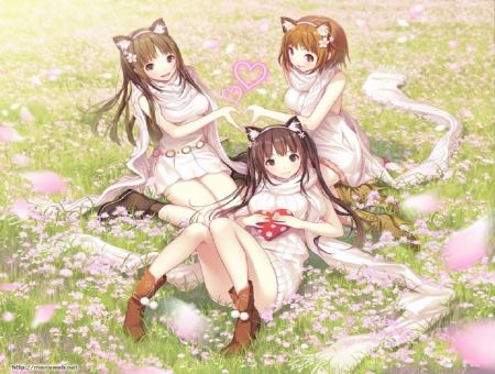 Neko Girls - girls, neko, mana, valentines, cute, orginal, friends, gift