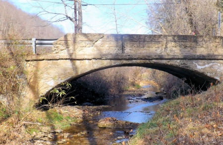 Country Bridge - west virginia, nature, creek, stream, bridge