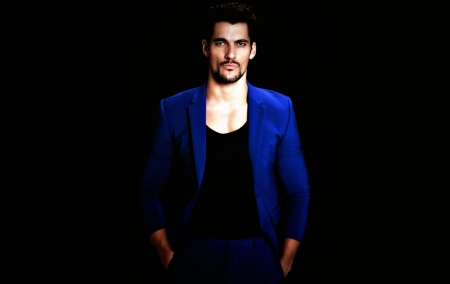 David Gandy - background, man, blue, david gandy, black, model