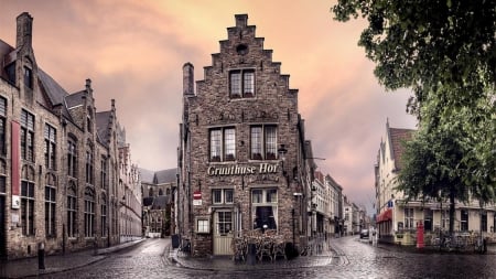 wonderful coffee shoppe in brugge belgium hdr - coffee, city, streets, hdr, shoppe