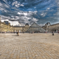 majestic louvre museum in paris hdr